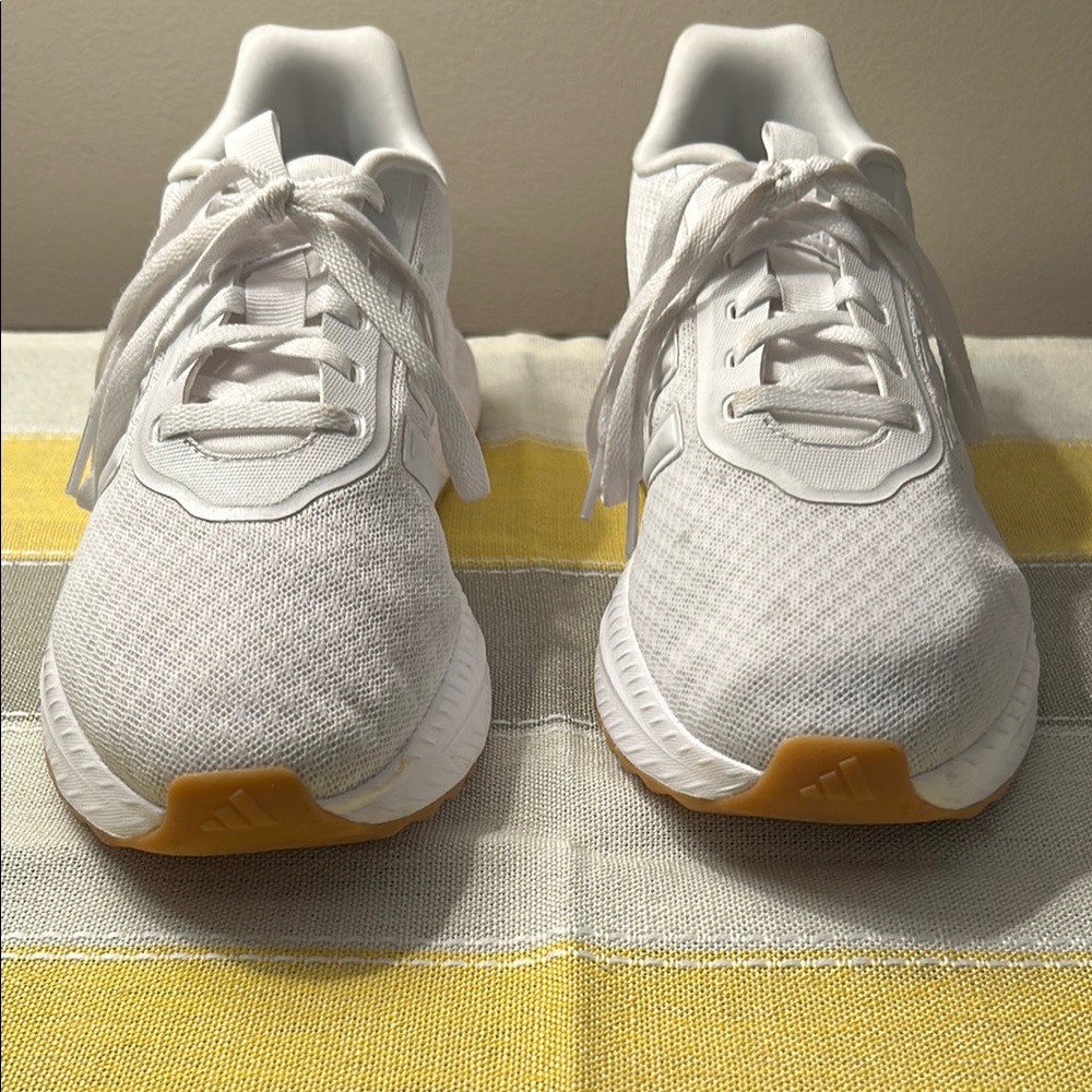 Adidas White Sneakers with Gum Sole